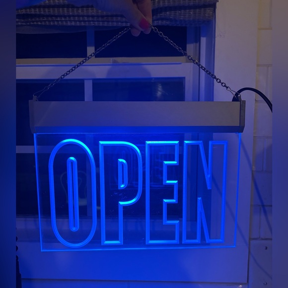 Blue LED Open Sign - Picture 2 of 2